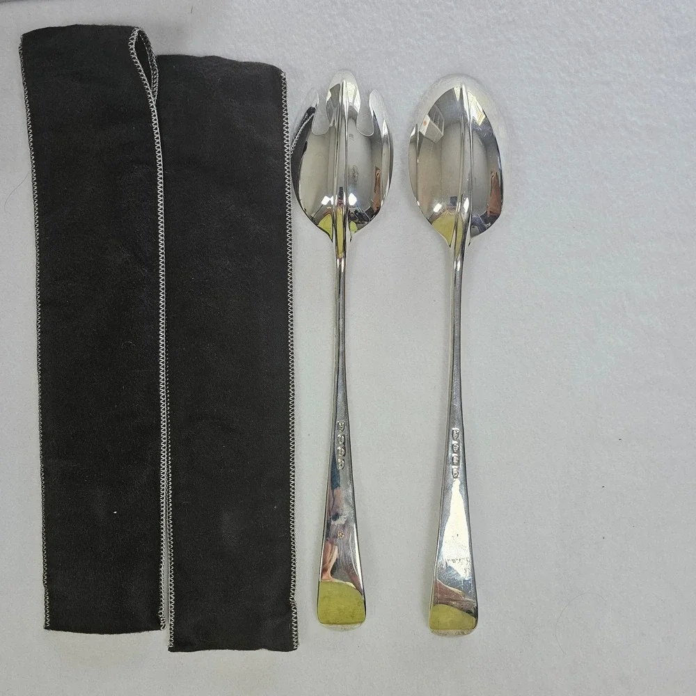 Gerity Georgian‎ Silverplate Salad Serving Set Spoon Fork 1740 Reproduction 13in